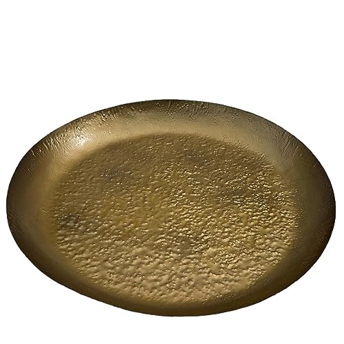 Dadeldo Living & Lifestyle Dekoschale Metall Gold 40cm Dekoration Tischdeko von Dadeldo Living & Lifestyle