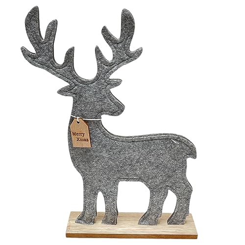 Dadeldo Living & Lifestyle Hirsch Dekofigur Weihnachtsdeko Filz grau 40cm von Dadeldo Living & Lifestyle