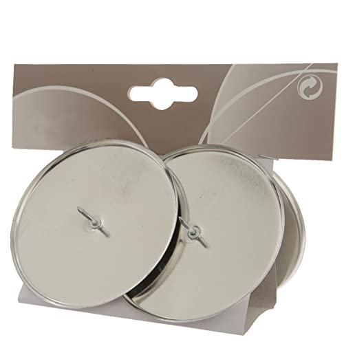Dadeldo Living & Lifestyle Kerzenhalter 4er-Set Metall 5x8cm Silber Adventskranz Kerzenteller von Dadeldo Living & Lifestyle