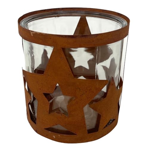 Dadeldo Living & Lifestyle Windlicht Teelichthalter -Stern- Metall 16x15cm rost Dekoration von Dadeldo Living & Lifestyle