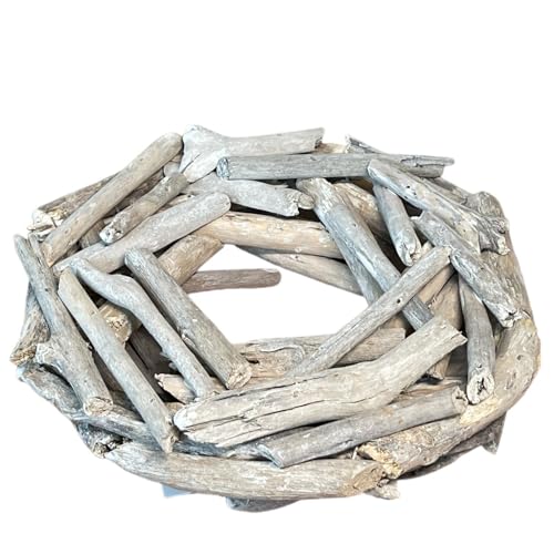 Dekokranz Treibholz Natur Dekoration Weiss 25cm von Dadeldo Living & Lifestyle