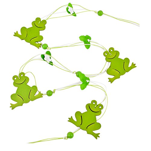 Girlande Funny Frogs Deko Holz 110cm grün Dekoration Frühlingsdeko von Dadeldo Living & Lifestyle