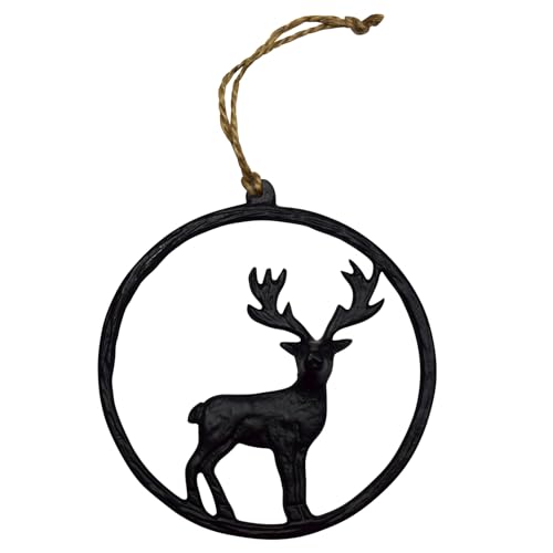 Hirsch Ring Dekohänger Aluminium schwarz 10cm Weihnachtsdeko von Dadeldo Living & Lifestyle