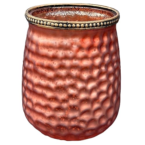 Windlicht -Cordell- Glas 14cm rosa-Misty Dekoration Teelichthalter von Dadeldo Living & Lifestyle