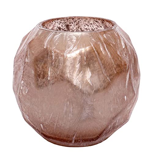 Windlicht -Nalan- Glas 14cm rosa-Misty Teelichthalter Dekoration von Dadeldo Living & Lifestyle