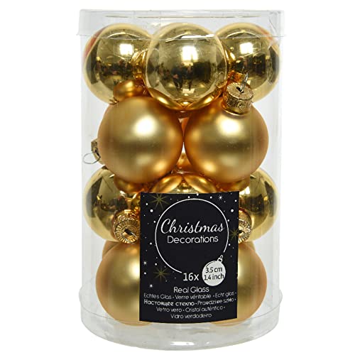 Baumkugel -Classic- 16er-Set Glas 3cm Gold Weihnachtsdeko Baumschmuck von Dadeldo Living & Lifestyle