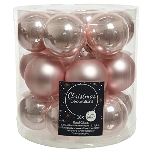 Baumkugel -Classic- 18er-Set Glas 4cm rosa Weihnachtsdeko Baumschmuck von Dadeldo Living & Lifestyle