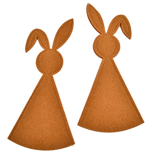 Dadeldo Osterhase Eierhut 2er-Set Filz 27cm braun Osterdeko Frühlingsdeko Ostern von Dadeldo