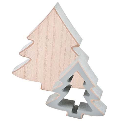 Dadeldo Tannen 2er Set Deko Objekt Holz 8-12cm Weihnachten Xmas Advent Winterdeko (Mint) von Dadeldo