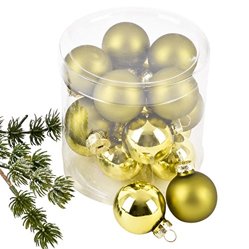 Weihnachtskugel Premium 15er Set Glas 3cm Xmas Baumschmuck (Grün) von Dadeldo