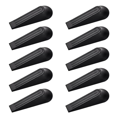 10 Stück Schwarz Tür Keil Stopper, Anti-Rutsch-Keile für Türstopper, Kleine Gummikeile, Türstopper Keil Gummi, Türkeil Rutschfest, Robuste Türanschlagkeile, Türblockkeile für Haus Büro von Daelesr