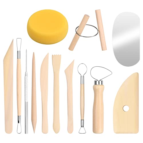 13 Stück Töpferwerkzeug Set, Keramik Schnitzen Werkzeug für Töpfer Künstler Anfänger, Polymer Ton Werkzeuge, Modellier-Werkzeug Set, Sculpting Werkzeuge für Kunsthandwerk Skulptur Kerzenherstellung von Daelesr