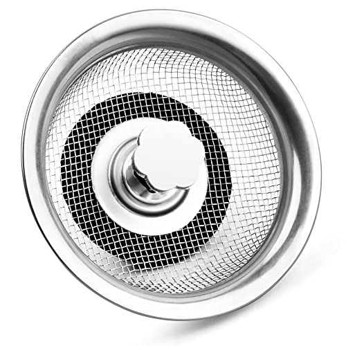 2 Stk Edelstahl Waschbecken Abfluss Sieb, Abflusssieb Küchenspüle Spülbecken Siebkörbchen, Küchen Abflussstopfen Spüle Sieb für Küchen Badezimmer Spüle(84MM) von Daelesr