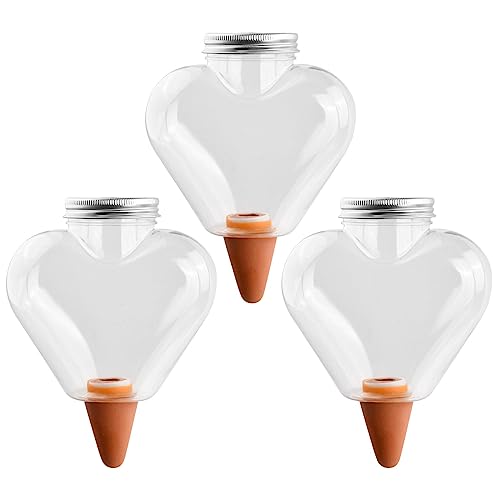 3 Pcs Wasserspender Pflanzen Groß 500ml, PVC Automatische Bewässerung Zimmerpflanzen, 12x12x6cm, Selbstbewässerung Blumen Bewässerungskugeln Transparent, Gießkugeln für Topfpflanzen Gartenpflanze von Daelesr