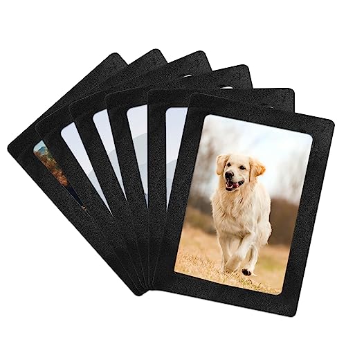 6 Stück Doppelschichtiger Magnetisches Bilderrahmen-Set, Magnetische Fenster Bilderrahmen, Magnetic Picture Frames, Selbstklebend Magnetischer Bilderrahmen für den Kühlschrank, 18x13cm (Schwarz) von Daelesr