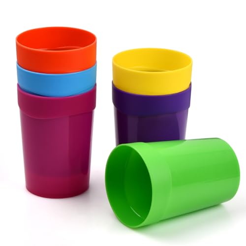 Daelesr 6 Pcs 400 ml Kunststoff Becher, Bunt Party Becher Plastik, Farben Campingbecher Set, Mehrweg Plastikbecher, Trinkbecher Kinderbecher Zahnputzbecher für Strand Picknick Grillabende von Daelesr