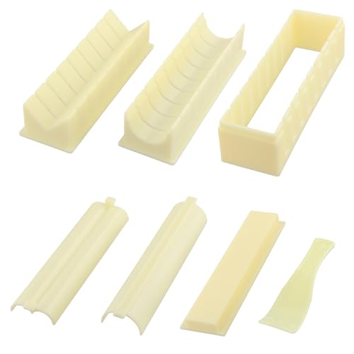 Daelesr 7 Stück Sushi-Maker, Sushi Making Kit Robust, Sushi Rollen Selber Machen, Hitzebeständig Sushi-Formen-Set zum Selbermachen, Einfaches Sushi-Set Robust Herz Rund Quadrat von Daelesr