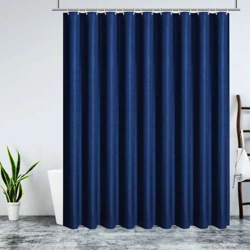 Daesar Duschvorhang 100x180 Schmal Anti Schimmel, Duschvorhang Waschbar Modern Einfarbig Badezimmer Badewanne Vorhang Dunkelblau von Daesar