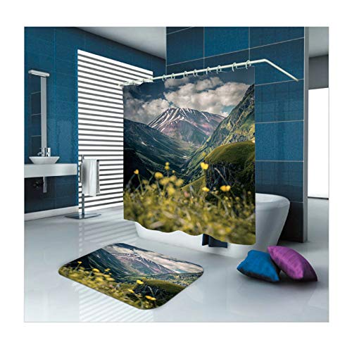 Daesar Badematten Waschbar 40x60 Berge 120x180 cm Bad Vorhang für Badezimmer, Badezimmerteppich Set 2 Teilig Daesar Badematten Waschbar 40x60 Berge 120x180 cm Bad Vorhang für Badezimmer, Badezimmerteppich Set 2 Teilig von Daesar