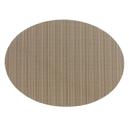 Daesar Platzdeckchen 6er Set Abwaschbar 45x32.5CM, Oval Braun Tischmatte rutschfest Vinyl von Daesar