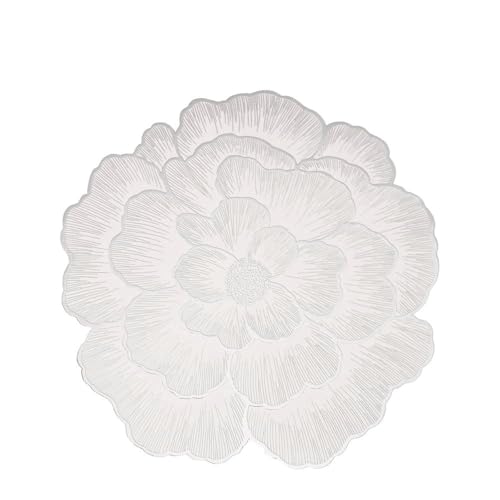 Daesar Platzdeckchen Rund 38CM 2er Set, Tischsets Platzsets Aesthetic Rose Blumen Platzdeckchen PVC Weiß Silber Platzsets rutschfest Abwaschbar Daesar Platzdeckchen Rund 38CM 2er Set, Tischsets Platzsets Aesthetic Rose Blumen Platzdeckchen PVC Weiß Silber Platzsets rutschfest Abwaschbar von Daesar