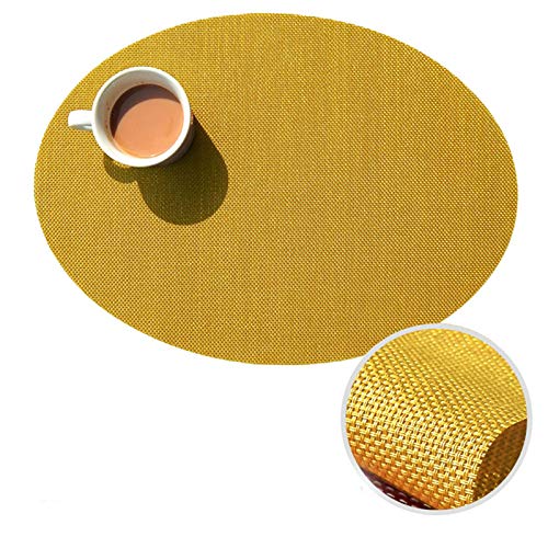 Daesar Platzset Vinyl Tischsets 2er Set Oval Gold, Tischmatten Platzdeckchen Abwaschbar Antirutsch 45x30CM Daesar Platzset Vinyl Tischsets 2er Set Oval Gold, Tischmatten Platzdeckchen Abwaschbar Antirutsch 45x30CM von Daesar