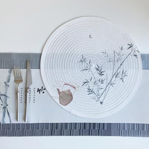 Daesar Platzsets rutschfest Abwaschbar, Tischsets 2er Set Rund 38CM Bäume Motiv Platzdeckchen Baumwolle Chinesisch Daesar Platzsets rutschfest Abwaschbar, Tischsets 2er Set Rund 38CM Bäume Motiv Platzdeckchen Baumwolle Chinesisch von Daesar