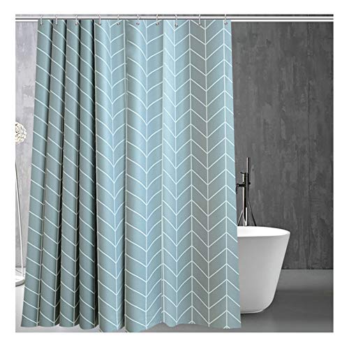 Daesar Polyester-Stoff Duschvorhang Anti-Schimmel Streifen Wellen Muster Duschvorhang Polyester-Stoff Vintage 300x200 cm von Daesar