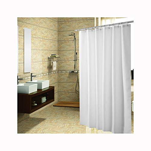 Daesar Duschvorhang Weiß Waschbar, Duschvorhänge 200x180 Stoff Badvorhang Einfarbig Duschvorhang Antischimmel für Dusche von Daesar
