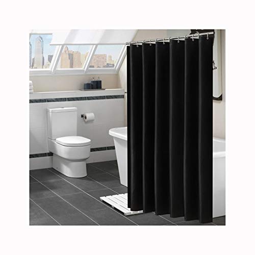 Daesar Duschvorhang Schwarz Wasserdicht, Duschvorhänge 150x200 Badvorhang Anti-Schimmel Duschvorhang Stoff für Dusche von Daesar