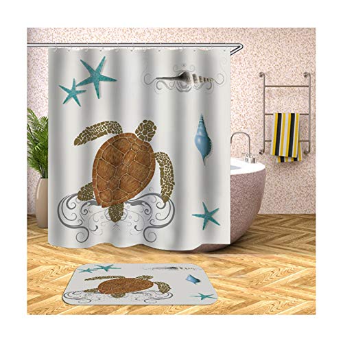Daesar Schildkröte 40x60 Badezimmer Fußmatten Duschvorhang Anti-Schimmel 150x200 cm, Badematte Set Daesar Schildkröte 40x60 Badezimmer Fußmatten Duschvorhang Anti-Schimmel 150x200 cm, Badematte Set von Daesar