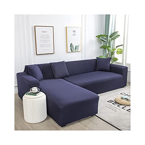 Daesar Sofabezug Ecksofa 2 Sitzer, Sofa Überwurf Polyester Modern Navy Blau Sofaüberwürfe Wasserdicht 145-185 von Daesar