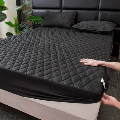 Daesar Spannleintuch Boxspringbett 135x200 Polybaumwolle, Spannbettlaken Topper Schwarz Einfarbig mit Kariert Muster Bettwäsche Spannleintuch für Schlafsaal Hotel-1 Stück, ohne Kissenbezüge Daesar Spannleintuch Boxspringbett 135x200 Polybaumwolle, Spannbettlaken Topper Schwarz Einfarbig mit Kariert Muster Bettwäsche Spannleintuch für Schlafsaal Hotel-1 Stück, ohne Kissenbezüge von Daesar