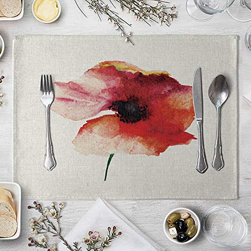 Daesar Tischmatte rutschfest Leinen 40X30CM, Platzdeckchen 2er Set Abwaschbar Blumen Muster Daesar Tischmatte rutschfest Leinen 40X30CM, Platzdeckchen 2er Set Abwaschbar Blumen Muster von Daesar