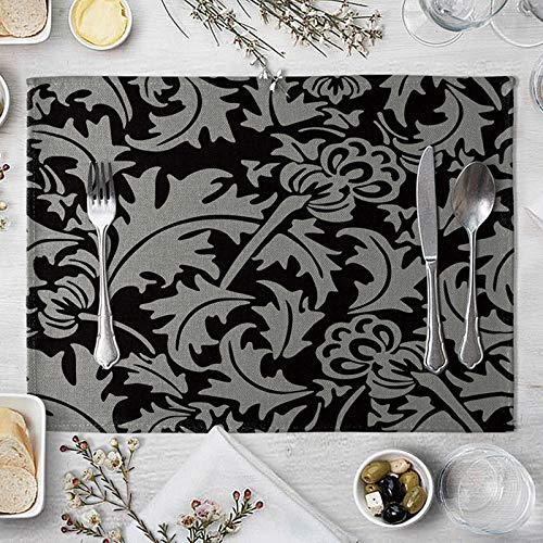 Daesar Tischset Abwaschbar 4er Set 40X30CM, Vintage Blumen Muster Platzset rutschfest Platzdeckchen Leinen Daesar Tischset Abwaschbar 4er Set 40X30CM, Vintage Blumen Muster Platzset rutschfest Platzdeckchen Leinen von Daesar