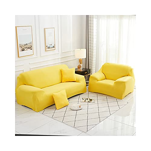 Daesar Überwurf für Sofa Polyester, Sofa Bezug Stretchy 90-140 Gelb Couchbezug Eckcouch 1 Sitzer S von Daesar