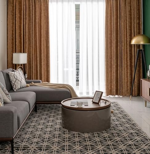 Daesar Vorhänge Blickdicht 2er Set, Gardinen mit Schlaufen Karamell 137x244CM Vintage mit Geometrie Muster Vorhang Verdunkelung Ösenvorhänge Schlafzimmer Wohnzimmer Daesar Vorhänge Blickdicht 2er Set, Gardinen mit Schlaufen Karamell 137x244CM Vintage mit Geometrie Muster Vorhang Verdunkelung Ösenvorhänge Schlafzimmer Wohnzimmer von Daesar