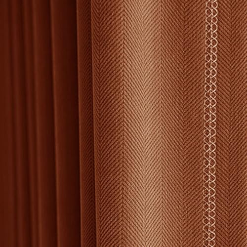 Daesar Vorhänge Blickdicht mit Ösen, Verdunklungsvorhänge Orange Braun 2er Set 137x274CM Modern Einfarbig Gardinen Vorhänge Schlafzimmer Wohnzimmer von Daesar