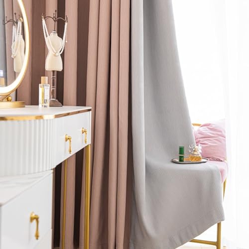 Daesar Vorhänge Blickdicht mit Ösen 132x138CM, Verdunklungsvorhänge Rosa Hellgrau 2er Set Zweifarbig Modern Gardinen Vorhänge Schlafzimmer Wohnzimmer Daesar Vorhänge Blickdicht mit Ösen 132x138CM, Verdunklungsvorhänge Rosa Hellgrau 2er Set Zweifarbig Modern Gardinen Vorhänge Schlafzimmer Wohnzimmer von Daesar