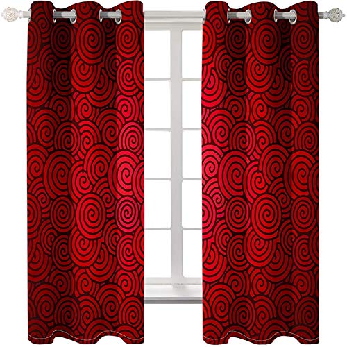 Daesar Vorhänge Gardinen Blickdicht 2er Set, Vorhang Polyester mit Ösen 214x115CM Vorhänge lang Schlafzimmer Verdunkelung Wellenmuster von Daesar