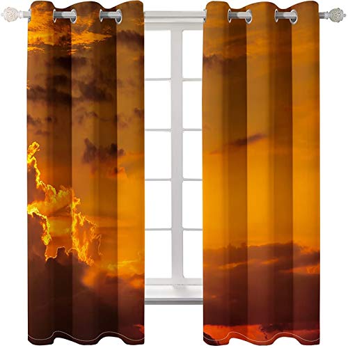 Daesar Vorhang Polyester Schlafzimmer Modern 274x274CM, Wohnzimmer Vorhänge und Gardinen mit Ösen Blickdicht Sonnenuntergang Himmel Vorhang Kinderzimmer Verdunklung 2er Set Gelb Orange Daesar Vorhang Polyester Schlafzimmer Modern 274x274CM, Wohnzimmer Vorhänge und Gardinen mit Ösen Blickdicht Sonnenuntergang Himmel Vorhang Kinderzimmer Verdunklung 2er Set Gelb Orange von Daesar