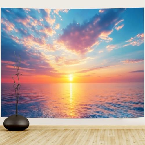 Daesar Wandbehang Natur, Wandteppich 150x130 mit Motiv Sonnenuntergang Meer Tapestry Wall Hanging Wandtuch Kinderzimmer Schlafzimmer Daesar Wandbehang Natur, Wandteppich 150x130 mit Motiv Sonnenuntergang Meer Tapestry Wall Hanging Wandtuch Kinderzimmer Schlafzimmer von Daesar