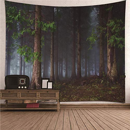 Daesar Wandbehang aus Polyester Tapisserie Wandbehang Wald mit Nebel Wandteppich Vintage 300x260CM, Wandtuch Wandteppich für Schlafzimmer Wohnzimmer Deko von Daesar