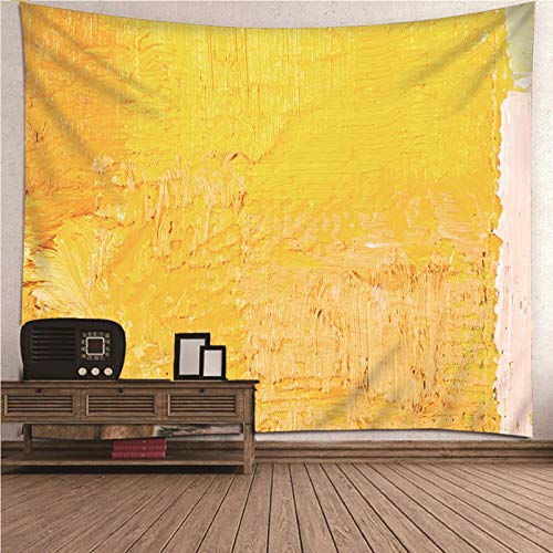 Daesar Wandteppich Psychedelic 300x260CM,Einfarbig Thema Gelb Tapisserie Wandteppich Wandbehang Fantasy Wall Hanging Hippie Tapestry von Daesar