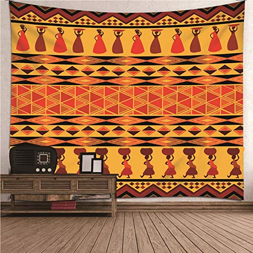 Daesar Wandteppich Schlafzimmer Indisch Thema Afrikanische Frau Polyester Tapisserie Vintage 240x220CM Wandbehang Psychedelisch, Tapisserie Dekoration für Schlafzimmer Wohnzimmer von Daesar