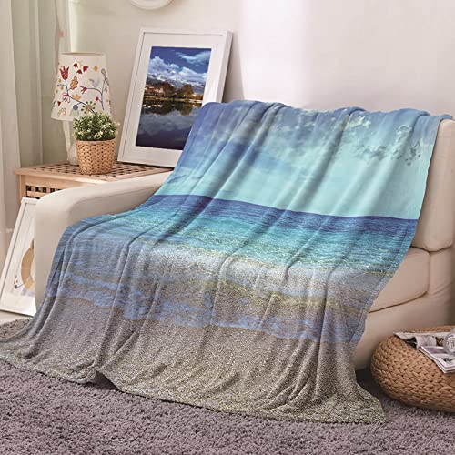 Daesar Wohndecke Warm, Kuscheldecke Flauschig 80X120 Ozean Meer Motiv Decke Warm Winter von Daesar