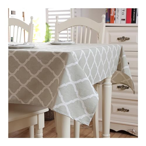 Tischdecke Quadratisch 60x60CM, Tischtuch Outdoor Wetterfest Modern Rhombus Motiv Tischdecken Abwaschbar für Draußen Garten Hellgrau von Daesar