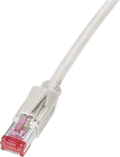 Daetwyler K8708GR.5 RJ45 Netzwerkkabel, Patchkabel CAT 6 S/FTP 5.00m Grau Flammwidrig, mit Rastnase von Dätwyler