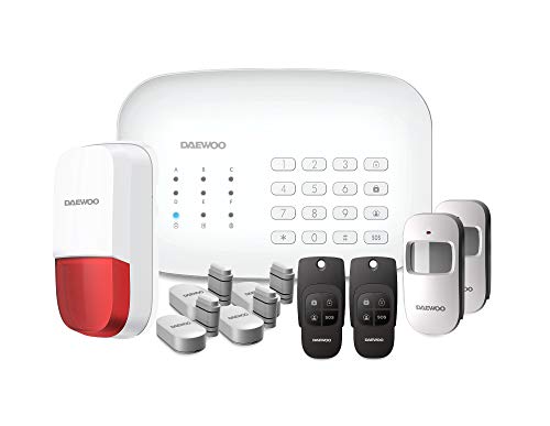 DAEWOO WiFi/GSM Alarmsystem Modell Home mit integrierter Sirene und Akku, RFID, mit 11 Zubehörteilen, Außensirene, kompatibel mit DAEWOO Kameras von Daewoo