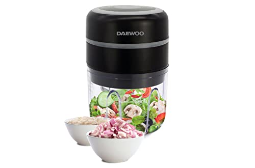 Daewoo DKCC350 Zerkleinerer - Kompakt-Küchenmaschine - Chopper - Mini Chopper - Multifunktional - Kabellos - Akku 3 bis 4 Stunden - 250 ml - 2000 U/min - Edelstahlmesser - Überlastschutz von Daewoo